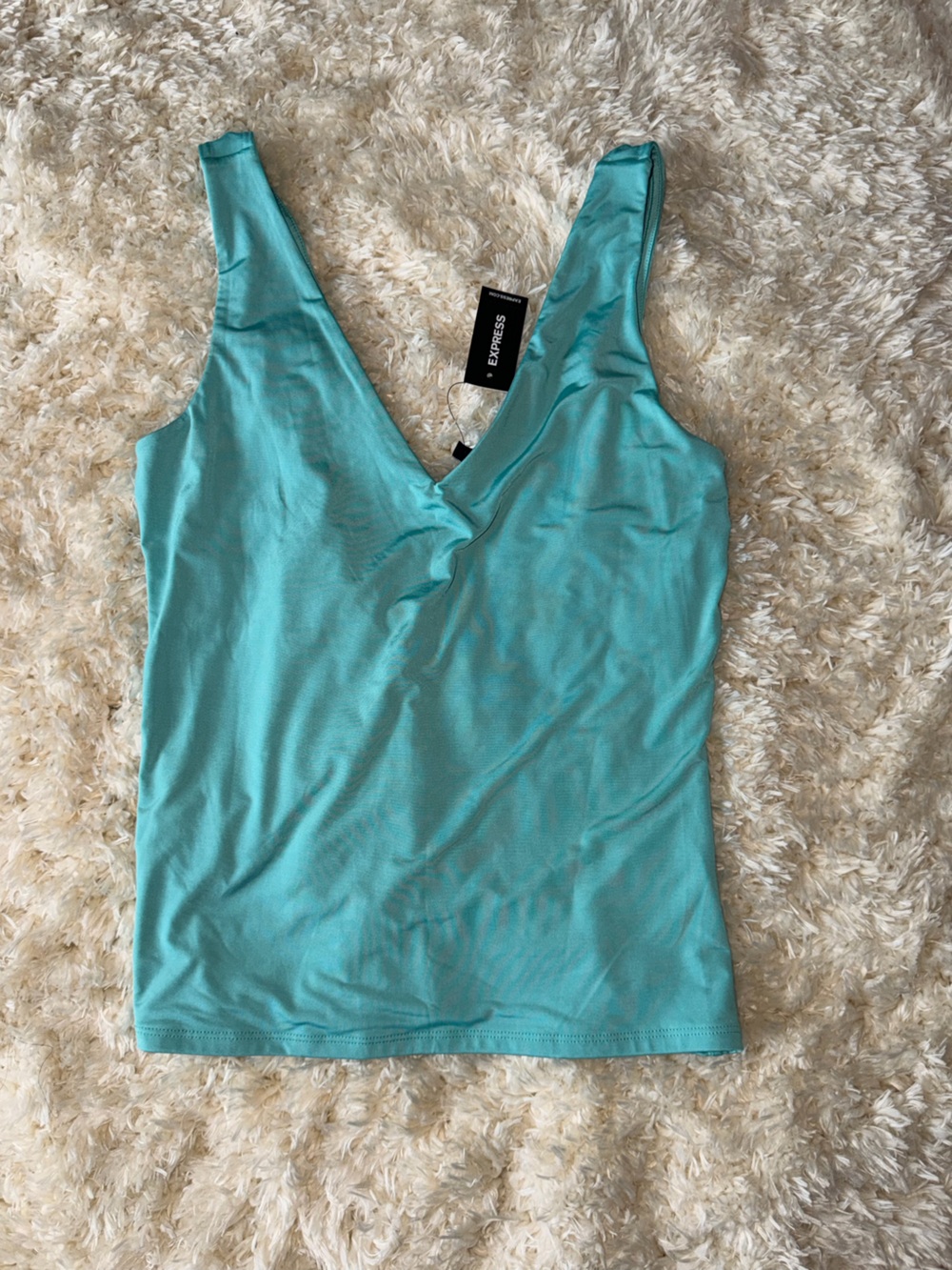 Express Women’s Teal V-Neck Tank Top